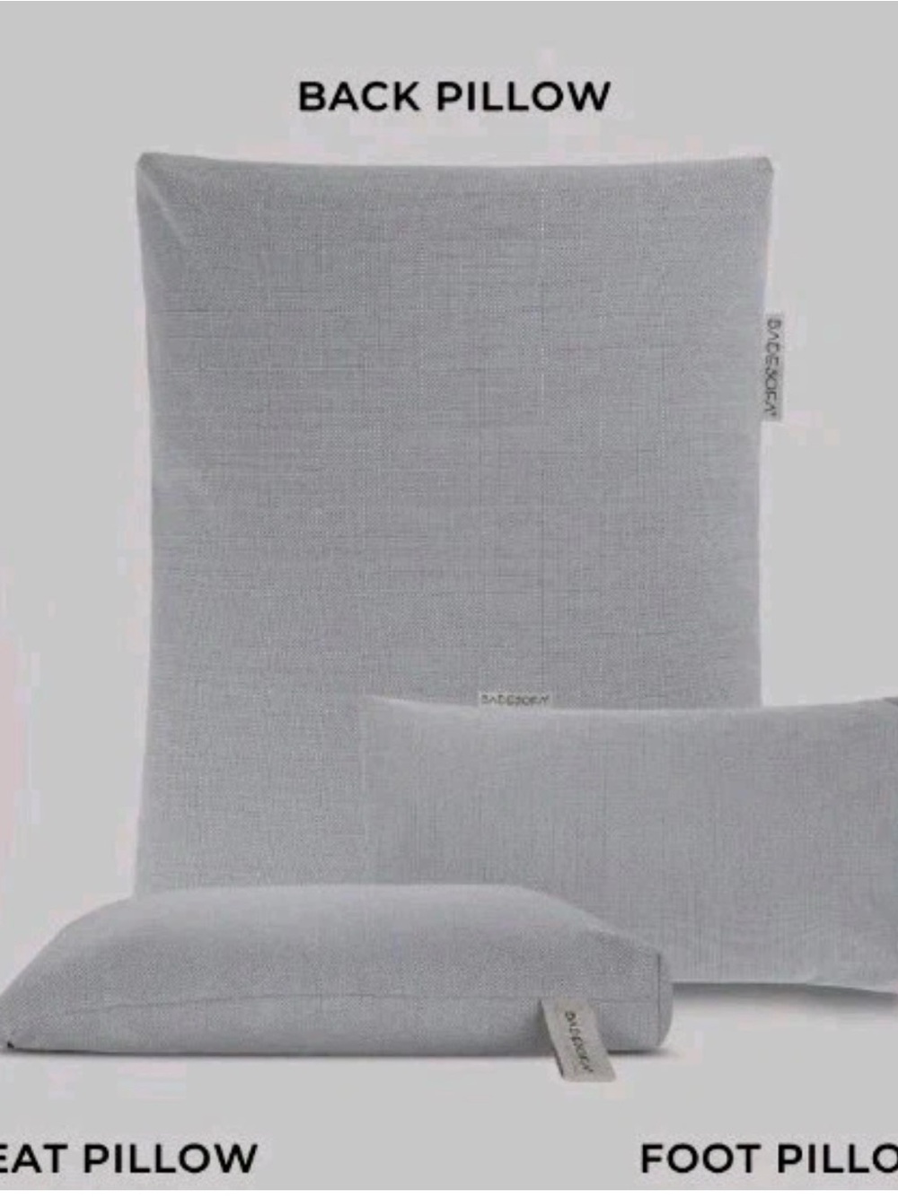 Back Pillow in Light Gray by